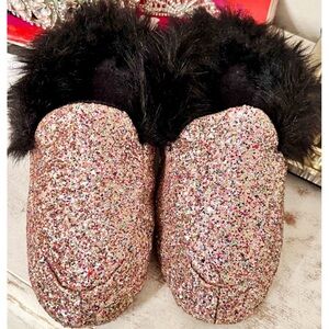 Victoria’s Secret Glittery Fur Slippers